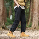 Sumpfgebiet Outdoor Mountaineering Herren Workwear Frühling und Sommer dünne lose geradlinige Ladung Casual Ice Seidenhose WS003 Schwarz XL
