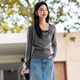 T-shirt à manches longues à manches longues pour femmes au printemps 2025
