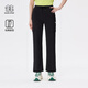 KOLON SPORT/可隆阔腿针织裤 女子混纺直筒松紧腰户外露营徒步工装休闲裤 LKLP5MT718-BK 黑色 M 165/74A