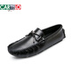 Cartelo Trendy Brand Bohnenschuhe für Männer vielseitige trendige Leder faul lässige Lederschuhe Geschäft Black ein Fuß mentaler junger Männerschuhe Schwarz 9880 Schnürstil 38