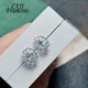 CAJJ Francois Aquamarine Earrings for Women Natural Colorful Jewelry Gemstones 925 Silver Inlaid Aquamarine Earrings