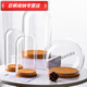 
Cork immortal flower glass cover rose ornament blind box dustproof dry flower glass cover display box cylindrical 1517cm cork base