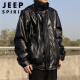 JEEP SPIRIT美式复古机车皮衣外套男春秋季新款街头痞帅ins潮高级感皮夹克 W9227黑色 L