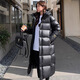 MARKYINXIANG Black Gold Down Jacket Women's 2025 New Winter White Duck Down High-end Fashion Long Over-Knee Thickened Hooded Jacket DH9276 Inman Black M (suitable for 90-120Jin[Jin equals 0.5 kg])