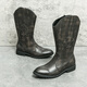 Yibaijian Western Cowboy -Stiefel Männer mongolische Reitstiefel hohe Rohrstiefel Pferdestiefel hohe Top -Stiefel hohe Top -Motorrad -Lederstiefel Herrenstiefel schwarz 42