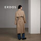 ERDOS [same style as Liu Wen] Spring and summer stand collar loose atmospheric mid-length versatile women's windbreaker jacket Khaki 155/80A/S
