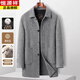 Hengyuanxiang goose down lining double-sided woolen wool coat men's medium-length lapel cashmere coat middle-aged autumn and winter dark coffee (70 wool) down lining M 120Jin Jin equal to 0.5 kg or less