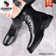 Western Region Camel Martin Boots Men's Genuine Leather Military Cruiser Wool Cotton Boots Winter Warm Plus Fleece Men's Shoes Cowhide Casual Snow Boots 3518 Black [Fur Integrated Flat Sole]- 41