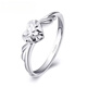QIANSHU (QIANSHU) Pt950 platinum ring for women imitation diamond faceted heart-shaped platinum ring Angel's Kiss women's single ring Platinum Angel's Kiss ring weighs about 2.38-2.48
