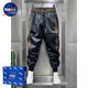 Nasalike Heavyweight Plus Samt verdickte Hosen für Herren-Winterreiter-Lederhosen für Herren-Motorräder warm und winddicht, vielseitiger, schlanker Anpassung und Fußruhe-Spleißfarbe [Hinzufügen von plus samtigem Verdickten] M 85-105jin [Jin entspricht 0,5 kg]