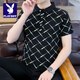 Playboy; PLAYBOY2025 summer new short-sleeved T-shirt men's trendy brand half-sleeved neckline comfortable solid color men's top high-end pol, o shirt F9226 white M