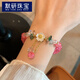 
MoYAN (MOYAN) round pearl oil-drop rhinestone elastic bracelet sweet and cute niche bracelet light luxury fashion versatile couple handwear A3523 white burst bead bracelet