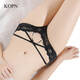 
KOPN Light Luxury [4 Packs] Autumn New Sexy Lace Panties Women's Hot Thong Breathable Girls Pure Cotton Crooked Black 983+88000+565+155 M Waist 1 foot 8-2 foot 1