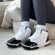 耐克篮球鞋女鞋 春秋季新款AIR JORDAN大童鞋缓震耐磨中帮运动休闲鞋 AQ9214-121/白黑 36.5