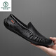 
Woodpecker Beanie Shoes Men's Summer Soft-Skin Hollow Breathable British Style Business Casual Ice Leather Shoes Soft-Soled Driving Lazy Shoes 9901 (Breathable) Brown 39 [Standard Leather Shoe Size]