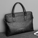 COW briefcase men's handbag large capacity business fashion men's bag C-9898 black 14 inches