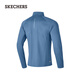 Skechers men's and women's same style slim long-sleeved sports T-shirt stand collar comfortable top P424M192