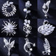 QUAMER's new crystal high-end 2024 brooch for women Japanese and Korean luxury corsage sweater pin Aopai brooch - white diamond
