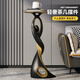 Bingshimei Living Room Art Floor Decorations Light Luxury High-end Sofa Side Tables TV Cabinet Decorations Housewarming Gifts Dancing Life Floor Black Gold/Height 70cm
