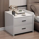 Minyu Light Luxury Bedside Table Simple Modern Bedside Bedside Small Bedside Storage Rack Rental Storage Cabinet Double Drawn Warm White 40 (Limited to 50 pieces per day)