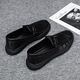 Huilijun Herrenschuhe, Pferde-Bit-Ladungsstoffe, kleine Lederschuhe, Herren-Fauler-Leute, die weiche alleinige vielseitige Britisch-Bohnenschuhe Männer 9905 Black 39 treten