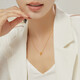 Chow Sang Sang gold necklace Yong series interlocking round pendant chain 92999N price 47 cm 3.85 g