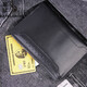 Kangaroo (KANGAROO) high-quality new men's wallet passport bag air ticket clip travel document storage bag multi-function card bag overseas passport black
