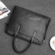 COW briefcase men's handbag large capacity business fashion men's bag C-9898 black 14 inches