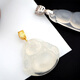 Hengli Jiachun 18k gold reticle buckle Guanyin Buddha inlaid beeswax jade buckle jade necklace buckle head DIY accessories pendant buckle A11--medium--K white