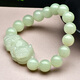 A thousand-year-old jade Hetian jade Pixiu bracelet Men's blue and white jade roadway jade bracelet [green green Pixiu bracelet] QZD2610z