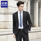 Romon Suit Men's Casual Suit Men's Suit Blazer Slim Groom's Best Groom Wedding Business Professional Clothes Black Double Button (Top) 2XL /180[130-145Jin[Jin equals 0.5 kg]]