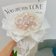 Hualan Rose Diy Handmade Gift Maker Bouquet of Flowers Bouquets for Best Friends Girlfriend Teacher's Day Creative Gifts 21 Magnolia + Pink Rose [Easy to Make] [Materials include beads + gift bags + video tutorials]