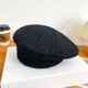 Taoyiyou (taoyiyou) Korean style large head hat for women in autumn and winter, warm and fashionable, versatile wool beret, Korean style face-showing little painter hat E-529 red wool beret, one size fits all