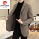 Pierre Cardin high-end cashmere double-sided woolen coat men's down liner short woolen coat autumn and winter men's woolen suit FY818 black high-end 70 wool double-sided woolen removable down liner L (115-125Jin Jin equals 0.5 kg)