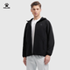 KELME Shadow Shark Sports Windbreaker Woven Jacket Men's Winter Windproof and Waterproof Hooded Velvet Jacket Agate Black XL