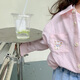 G.DUCKKIDS Striped Shirt Women's Street Pink Long Sleeve Spring Clothes 2025 New Children's Summer Cotton Sun Protection Shirt Jacket Pink 100 cm