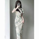 
Mankoyi's new Chinese style gentle retro Republic style cheongsam 2025 summer new young girl's modified dress length 718 lily of the valley 2XL Recommended 115-125 Jin [Jin equals 0.5 kg]