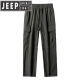 JEEP SPIRIT加绒加厚保暖工装裤男秋冬季2024新款美式潮牌直筒宽松休闲冲锋裤 9856军绿 M 【27/28码】