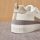 361-Grad-Brettschuhe Low Top Damenschuhe 2023 Frühling Neues Leder wasserdichte Schüler Leicht weiße Schuhe Sport Casual Schuhe Frauen Feder Weiß/Weizenbraun 6623 35