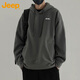 JEEP Jeep sweatshirt men's autumn and winter hooded loose men's long-sleeved T-shirt tops men's volcanic ash XL