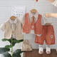G.duck little yellow duck boy summer suit children's clothes summer shirt small suit baby one-year-old dress two-piece set 9224 light bear blue 90 recommended 9 months-1 year old 20-25Jin Jin equals 0.5 kg