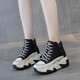 
AI genuine leather dad shoes for women 2024 autumn and winter new thick sole women's shoes sports and casual shoes soft sole travel shoes black [added fleece] WZZS677 36