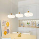 Mingjiang Style 2025 new restaurant lamp full spectrum eye protection restaurant chandeliers modern simple pumpkin lantern Guangdong Zhongshan lamp MTJ689-3 disc three-color LED (white + beige)