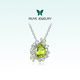 Muye Zhang Bichen's same style natural colored treasure 925 silver peridot gemstone necklace firefly necklace original design firefly necklace