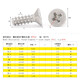 XMSJ304 Acero inoxidable Countersunk Cross Cross Autodelabla Autoducto GB846 Tornillo electrónico de precisión estándar M1.2-M5 KB2.6*12200 Piezas