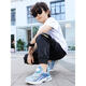Zapatillas para niños, zapatos de red de niños, zapatos casuales transpirables, verano 2024 Nuevo estilo, luz infantil mediana y grande y suave, azul oscuro/1291/single net 36