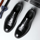 
CARTELO British hand-grabbing head-layer cowhide men's shoes business casual men's leather shoes color wedding shoes 9735 black 38