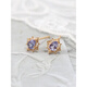Fat Donglai quality tanzanite earrings niche rhombus silver gold-plated zircon Japanese set Qiunai pair of earrings