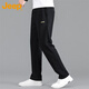 Jeep (JEEP) casual pants for men in autumn and winter, loose and trendy, versatile straight pants, men's sports pants, black XL