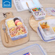 Lock Lock (LOCK/LOCK) plastic partition fresh-keeping box sealed four-sided locking bento box large capacity microwave oven plastic lunch box HPL826C-3 partition 2.6L